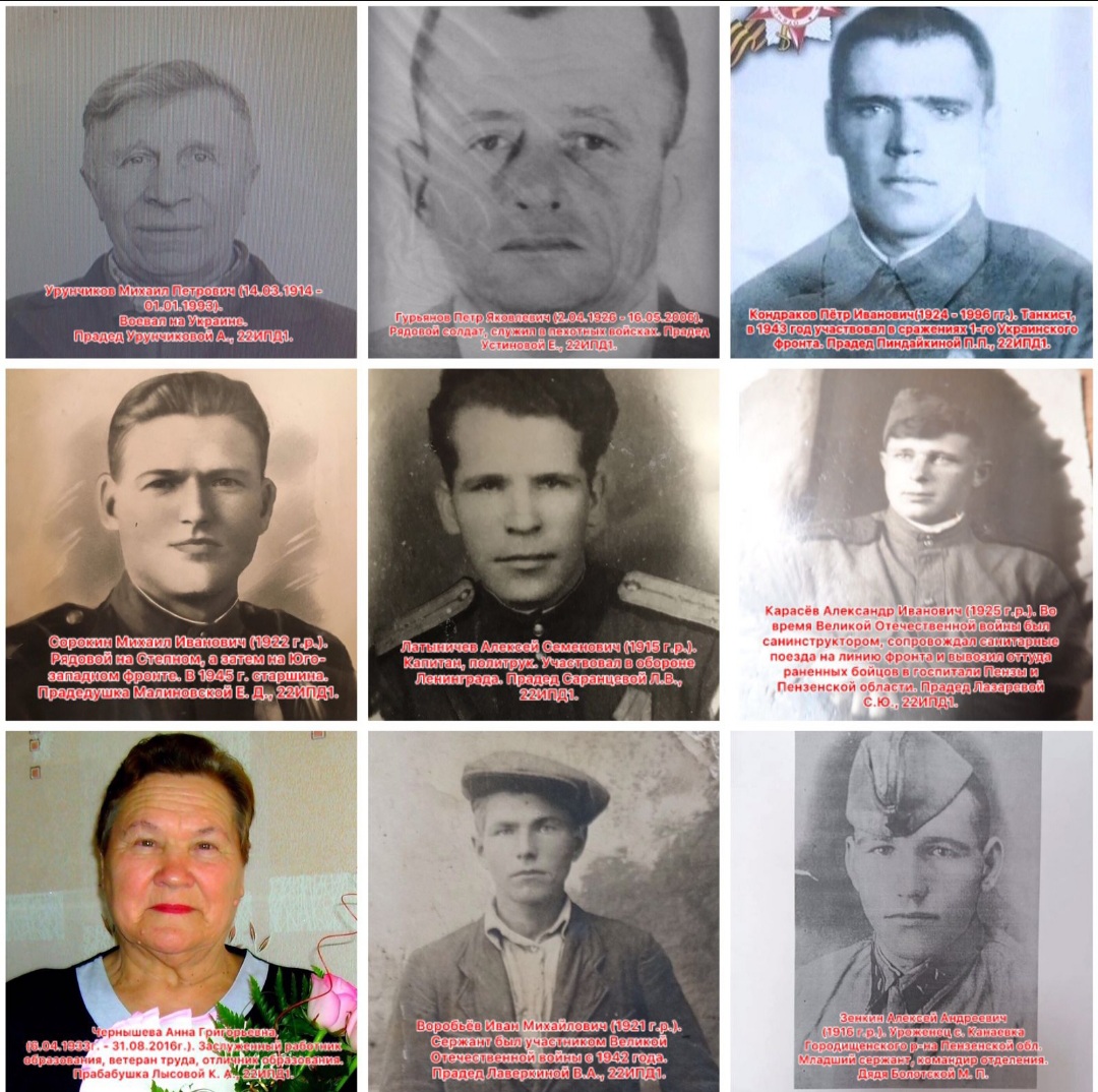 В 22ИПД1 поделились семейными историями о участниках Великой Отечественной войны.